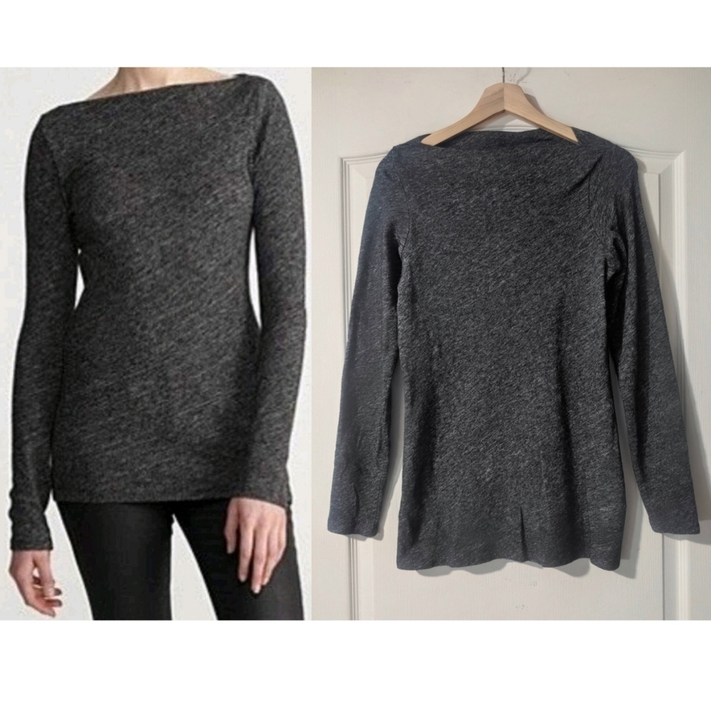 Eileen Fisher | Bateau Neck Wool Blend Sweater In Charcoal